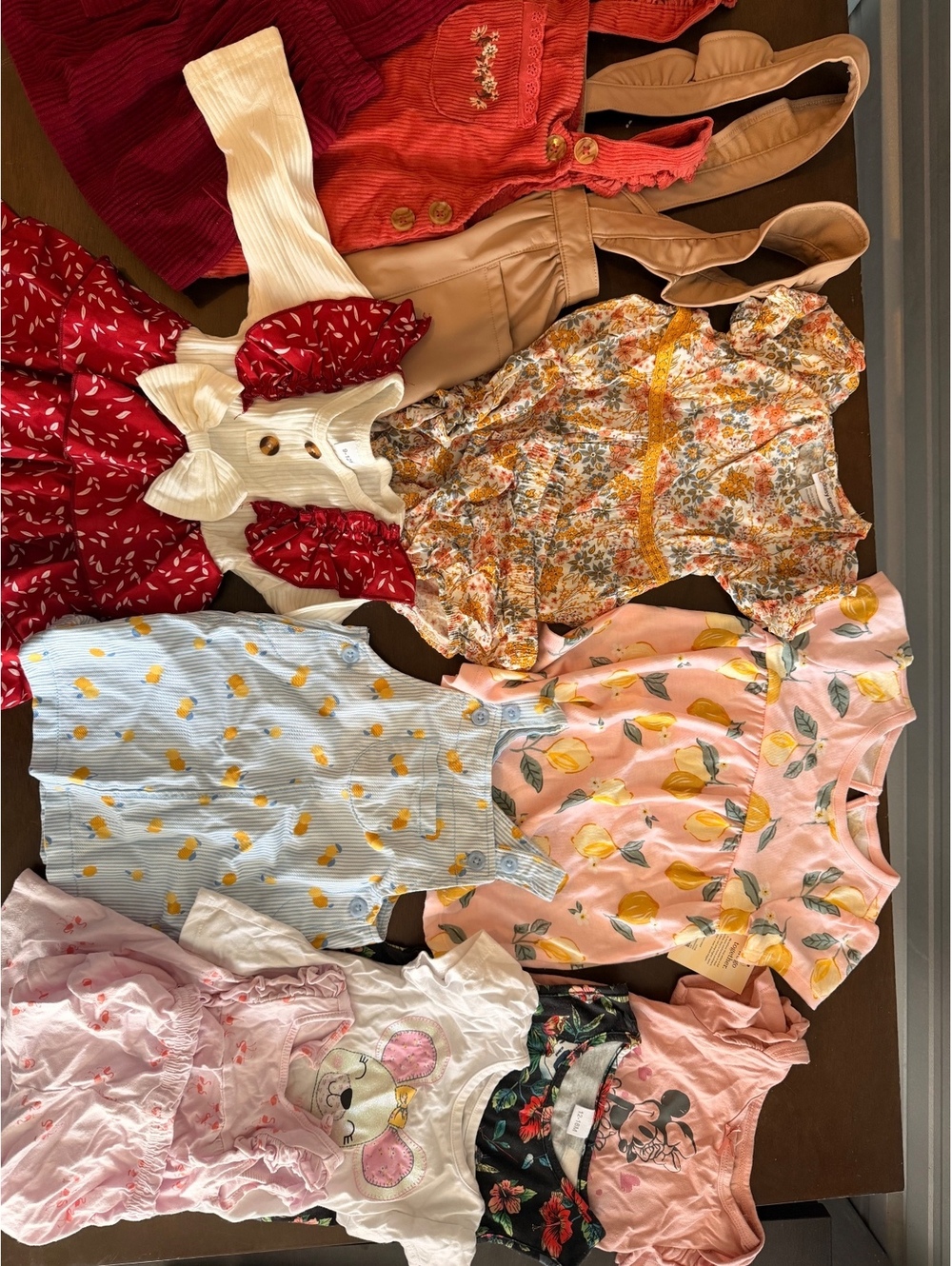 Lot of Toddler Girls Dresses, Rompers & Outfits (Floral, Lemon & Print Bundle)